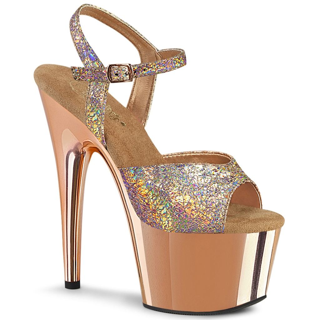 ADORE-709HM - Rose Gold Holo Metallic Pu/Rose Gold Chrome