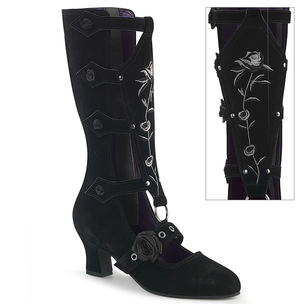 WHIMSY-118 - Blk Vegan Suede
