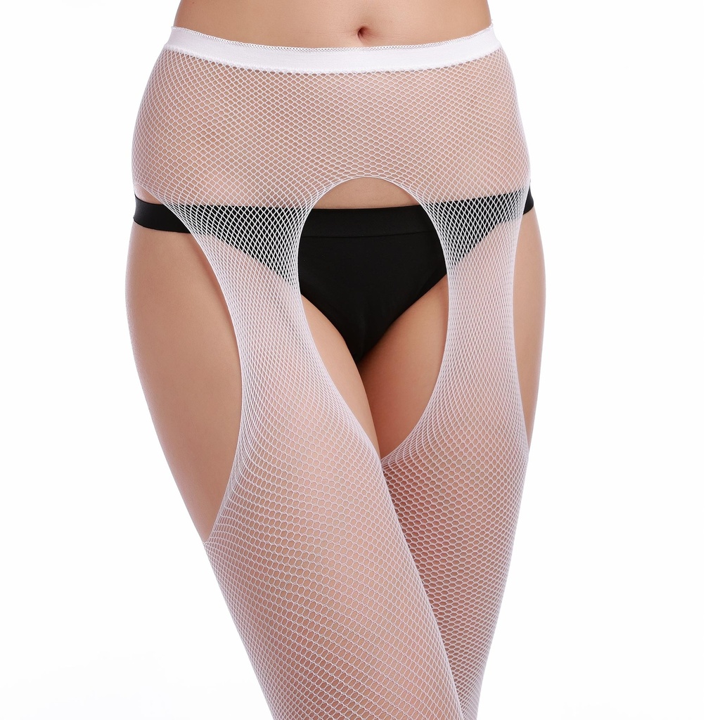Suspender Pantyhose Justine -  Weiss