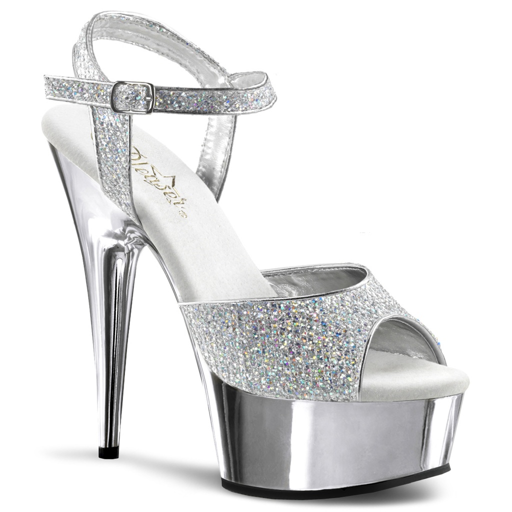 DELIGHT-609G - PU Silber Glitter Chrom