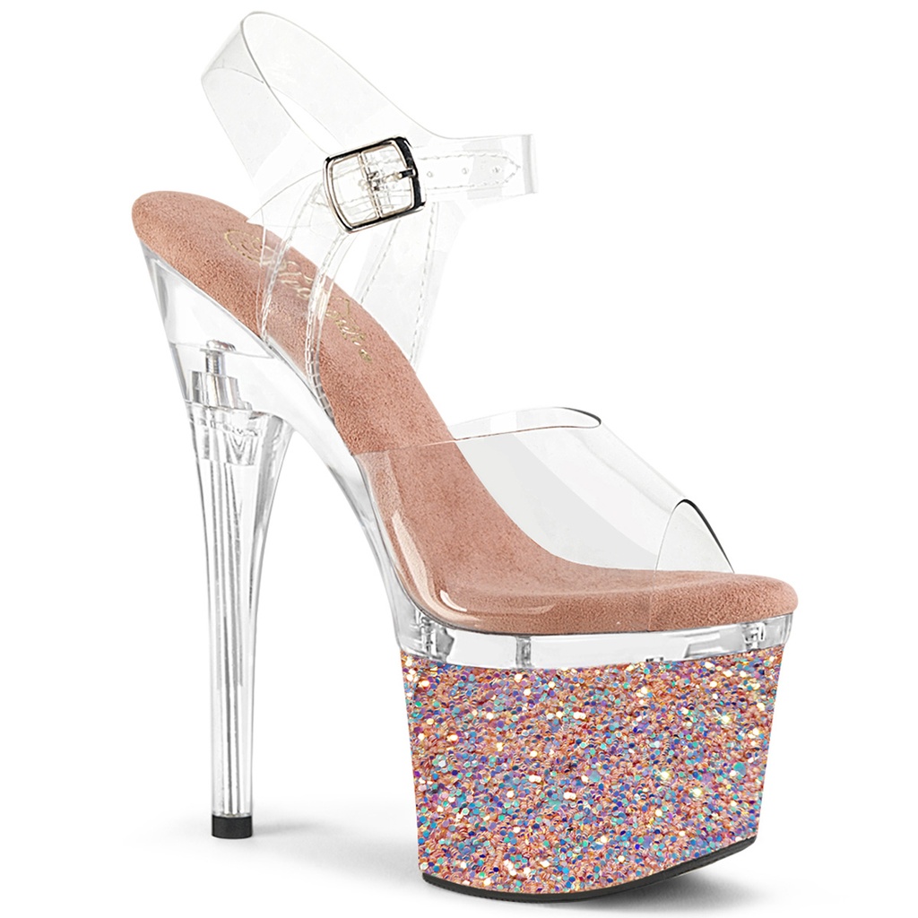 ESTEEM-708LG - Clr/Clr-Rose Gold Glitter