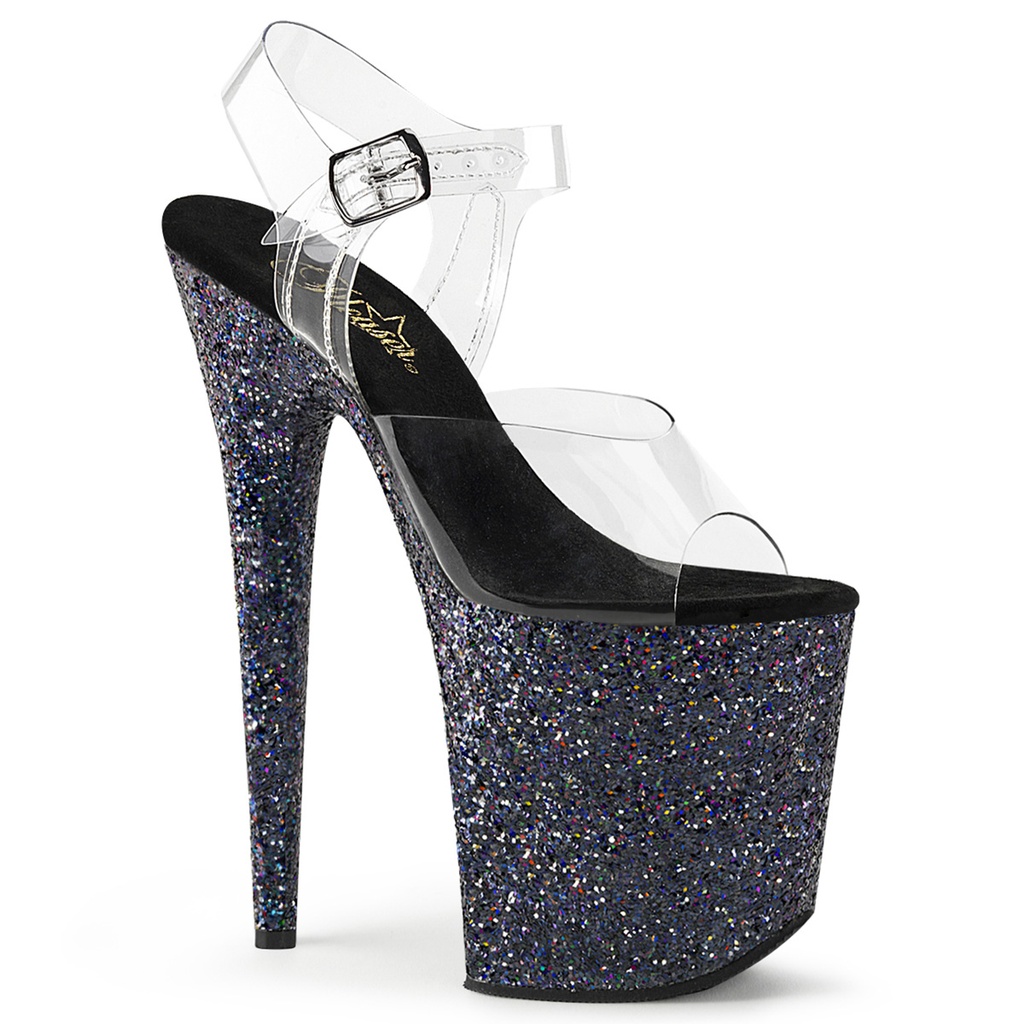 FLAMINGO-808LG - Transparent  Schwarz Glitter
