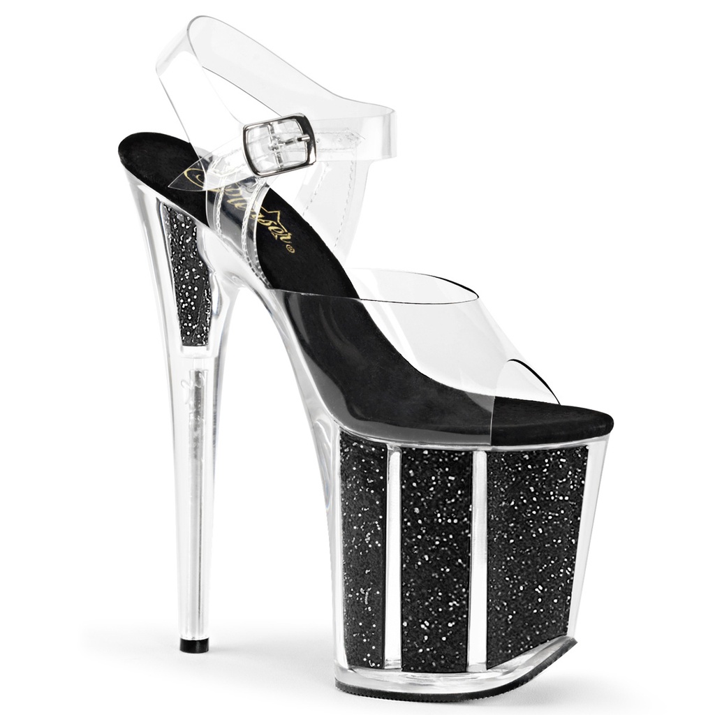 FLAMINGO-808G - Transparent  Schwarz Glitter