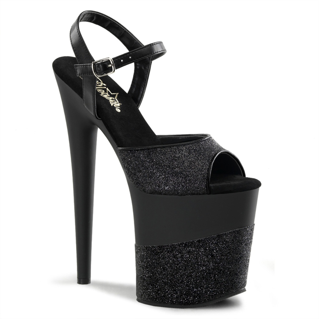 FLAMINGO-809-2G - PU Schwarz Glitter