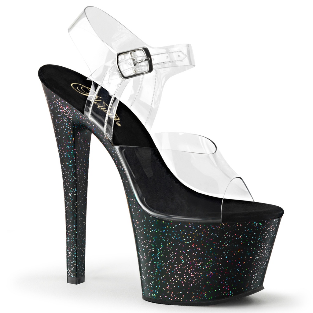 SKY-308MG - Transparent  Schwarz Glitter