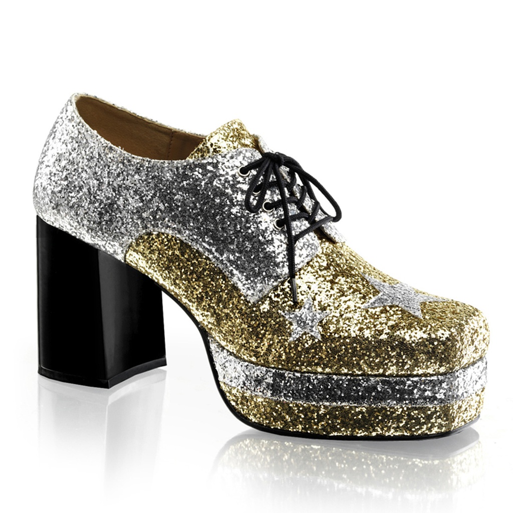 GLAMROCK-02 - PU Silber Gold Glitter