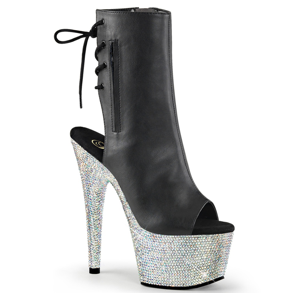 BEJEWELED-1018DM-7 - PU Schwarz Silber Strass