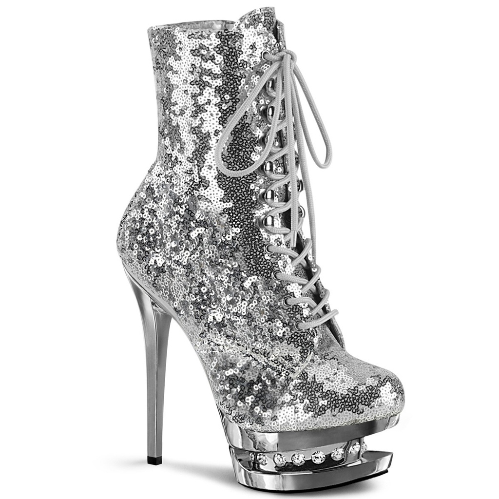 BLONDIE-R-1020 - PU Silber Pailletten Chrom