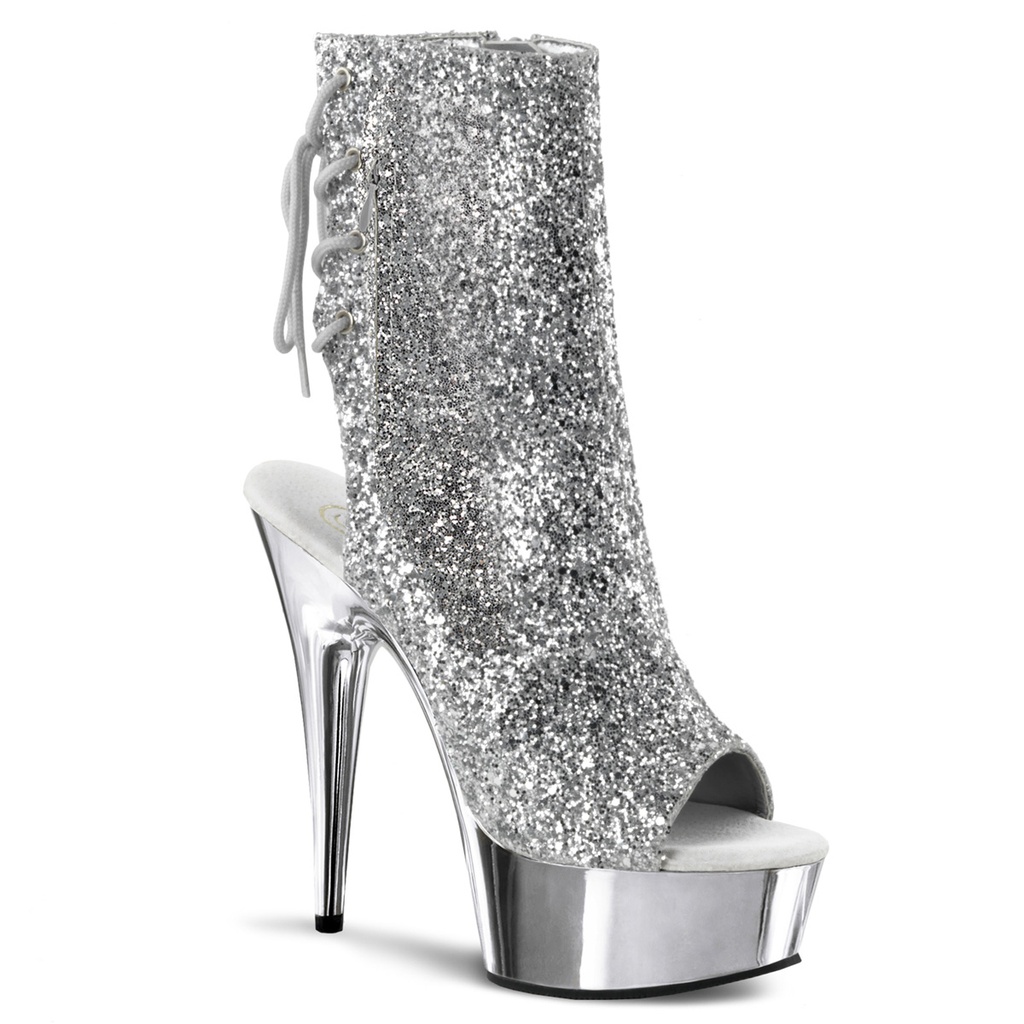 DELIGHT-1018G - PU Silber Glitter