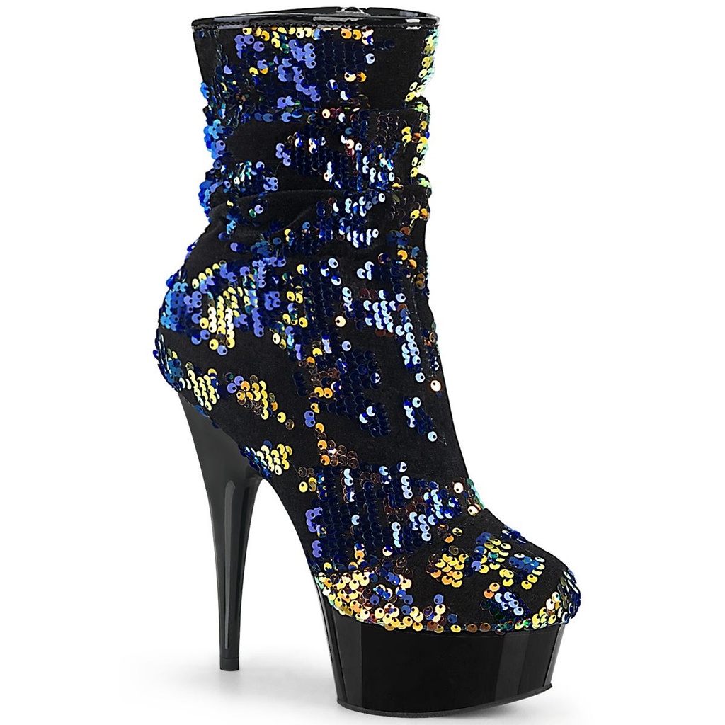 DELIGHT-1004 - PU Blau Gold Pailletten